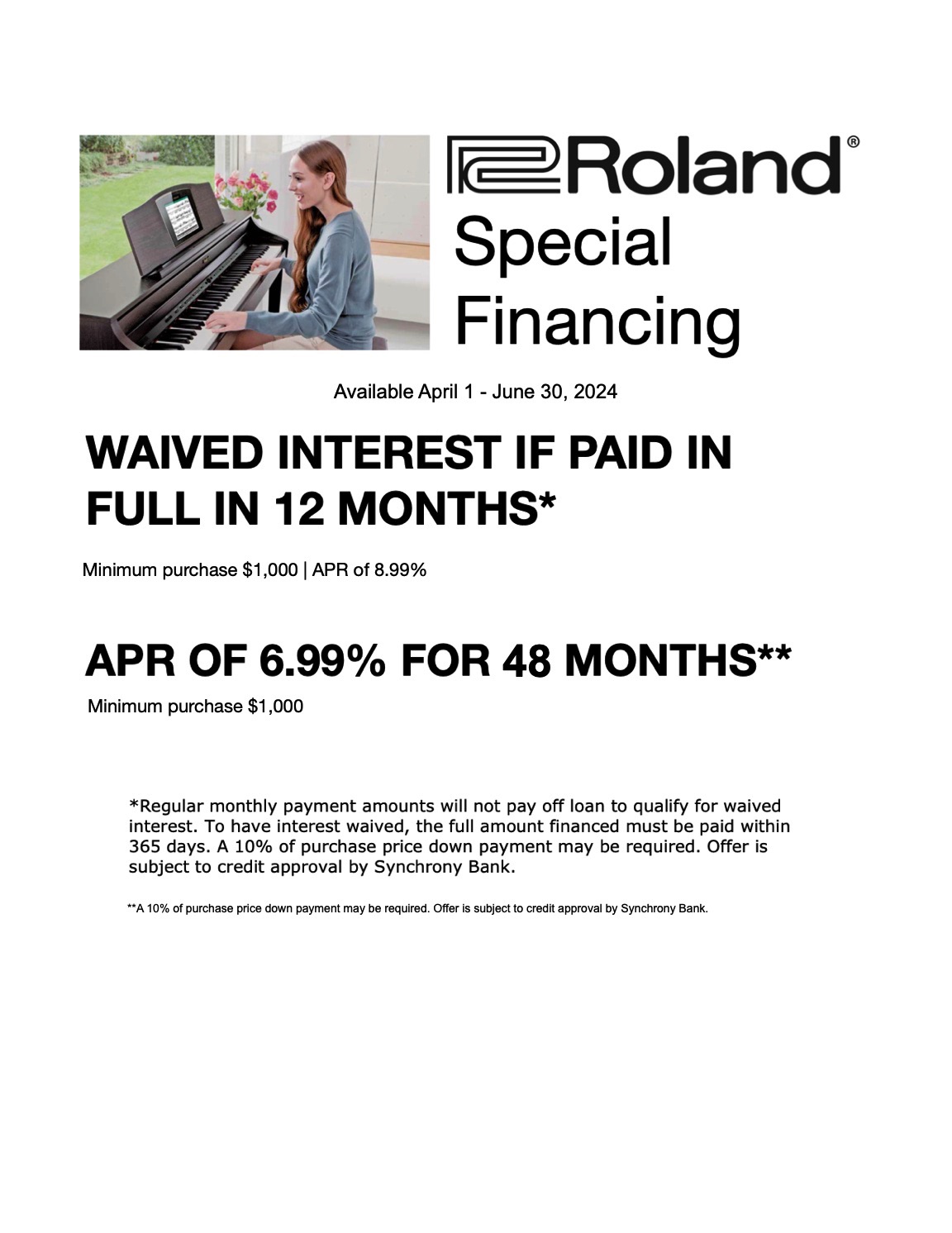 Roland Special Financing